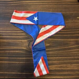 Country Flag Tie Headband with National Flag, Breathable Sweatband Puertorico